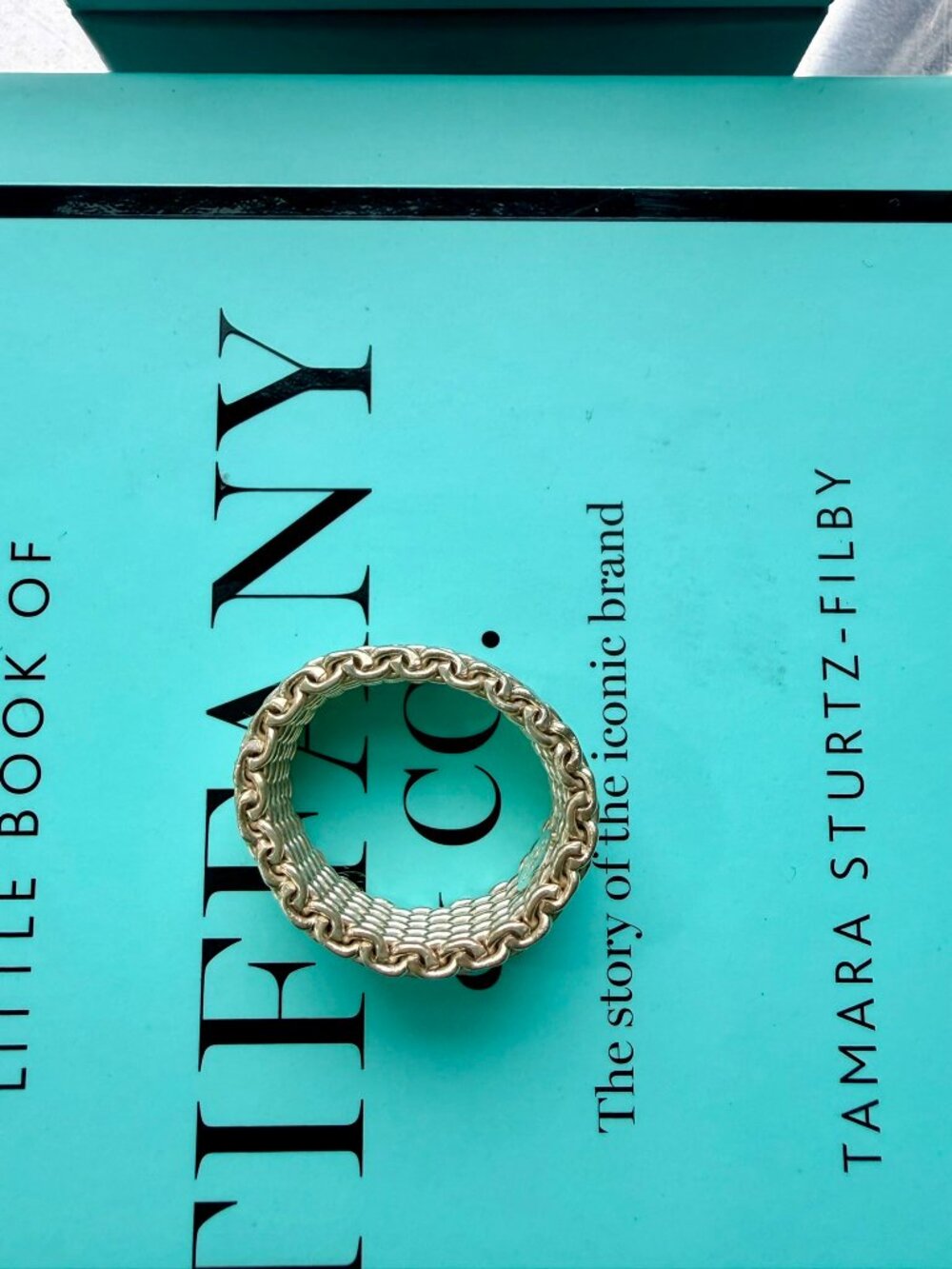 Tiffany & Co. Somerset 10MM Wide Band Mesh Weave Chain Ring Sterling Silver 925 - Picture 6 of 8